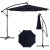 Parasol ogrodowy z solarnymi diodami led 300 cm czarny