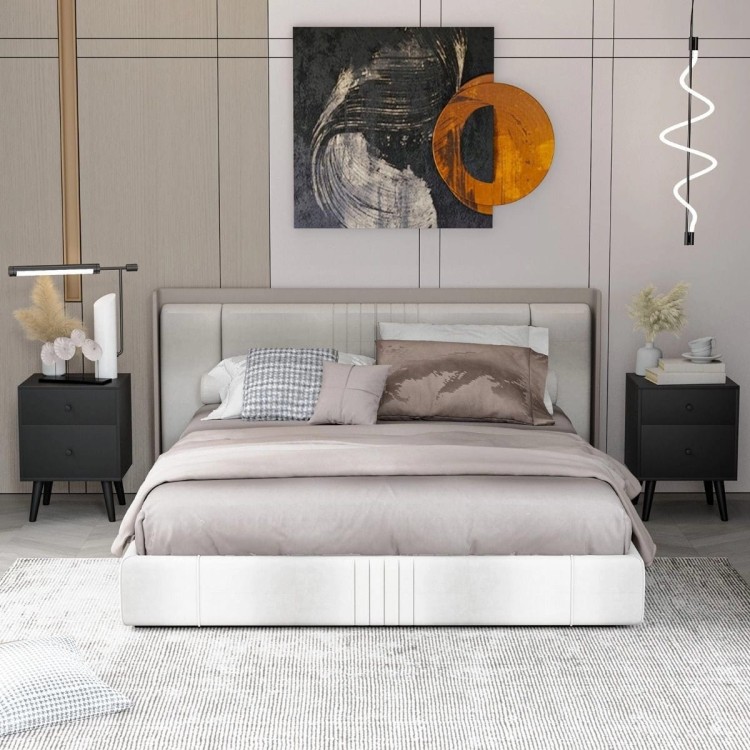 Drewniana szafka nocna z 2 szufladami 45 x 39,5 x 62 cm