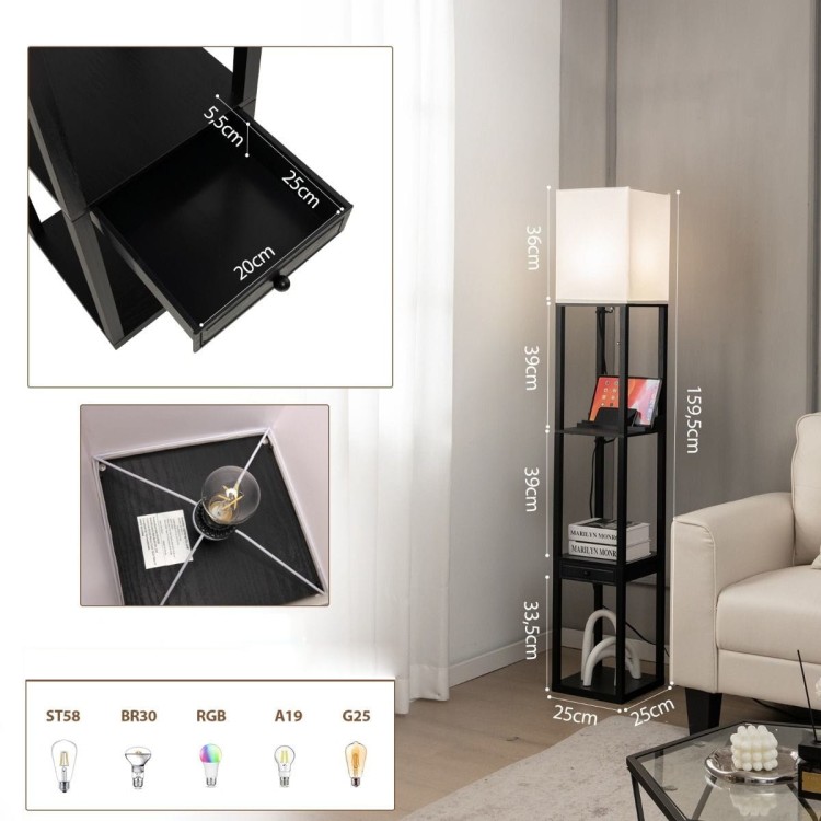 Lampa podłogową ze stacją dokującą USB Sklep Costway