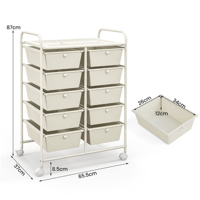 Organizer do biura 10 szuflad biały JV11073WH