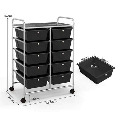 Organizer do biura 10 szuflad czarny JV11073BK