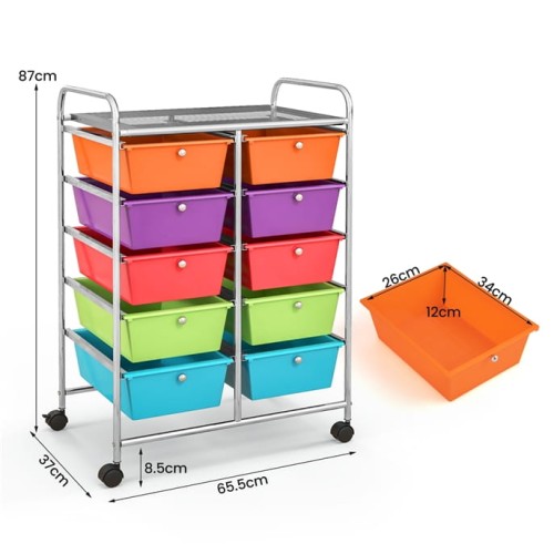 Organizer do biura 10 szuflad wielokolorowy JV11073MT