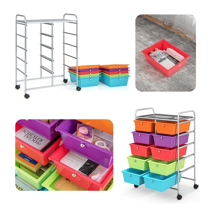 Organizer do biura 10 szuflad wielokolorowy JV11073MT