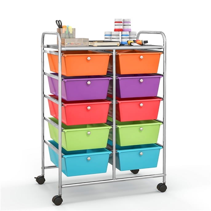Organizer do biura 10 szuflad wielokolorowy JV11073MT