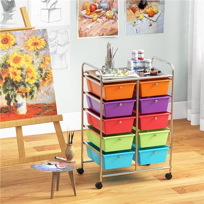 Organizer do biura 10 szuflad wielokolorowy JV11073MT