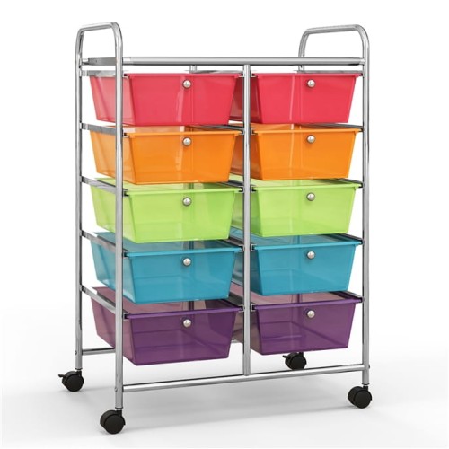 Organizer do biura 10 szuflad kolory tęczy JV11073RB