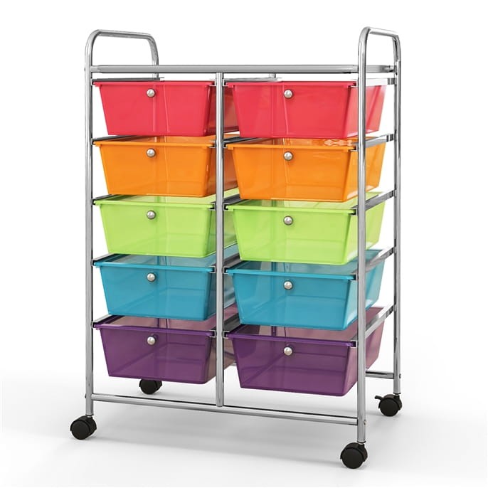 Organizer do biura 10 szuflad kolory tęczy JV11073RB