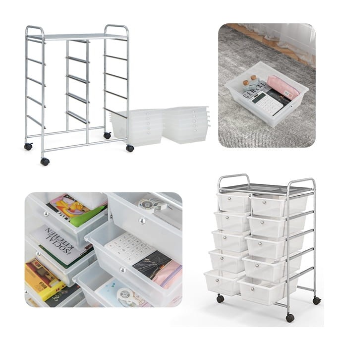 Organizer do biura 10 szuflad przezroczysty JV11073CL