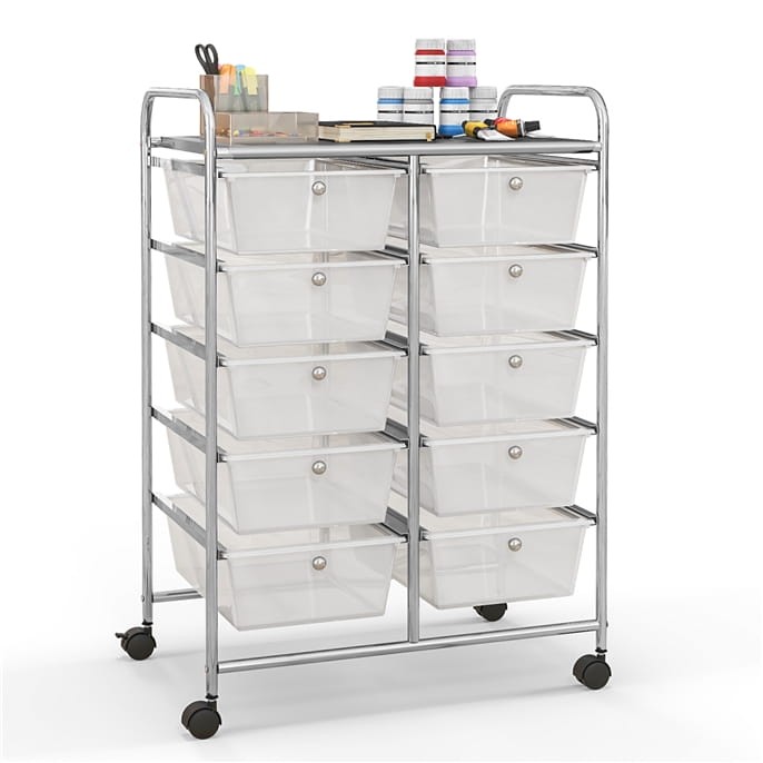 Organizer do biura 10 szuflad przezroczysty JV11073CL