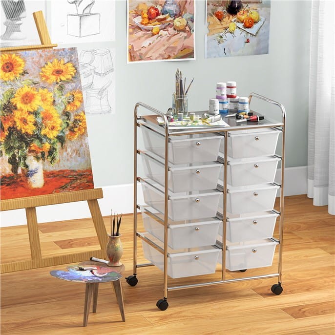 Organizer do biura 10 szuflad przezroczysty JV11073CL