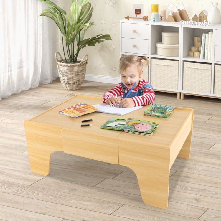 Drewniany stolik dla dzieci z torem i 84 elementami TM10051