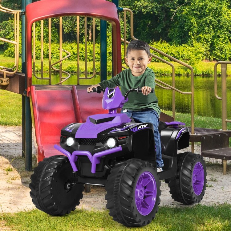 Elektryczny quad ATV dla dzieci z akumulatorem i światłami LED fioletowy TY327798DE-ZS