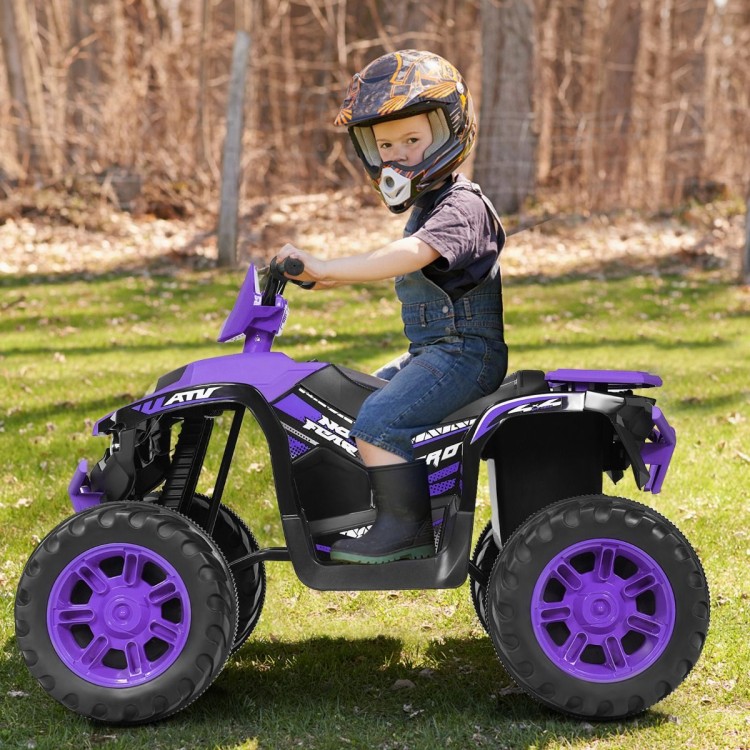 Elektryczny quad ATV dla dzieci z akumulatorem i światłami LED fioletowy TY327798DE-ZS