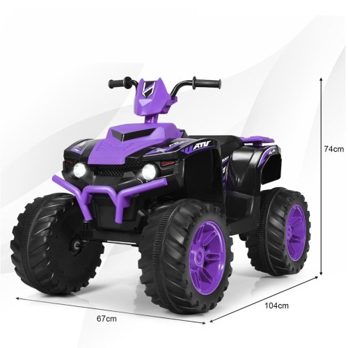 Elektryczny quad ATV dla dzieci z akumulatorem i światłami LED fioletowy TY327798DE-ZS