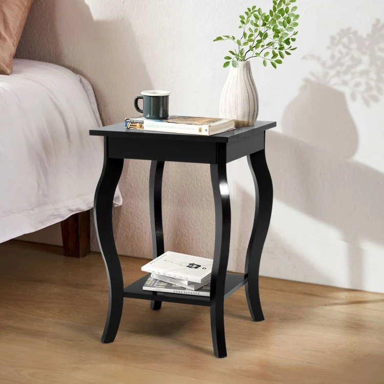 Zestaw 2 eleganckich drewnianych stolików bocznych