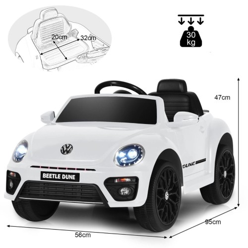 Elektryczny samochód Beetle dla dzieci biały