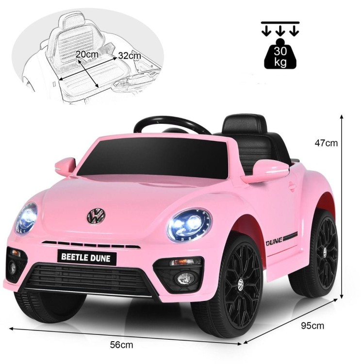 Elektryczny samochód Beetle dla dzieci różowy