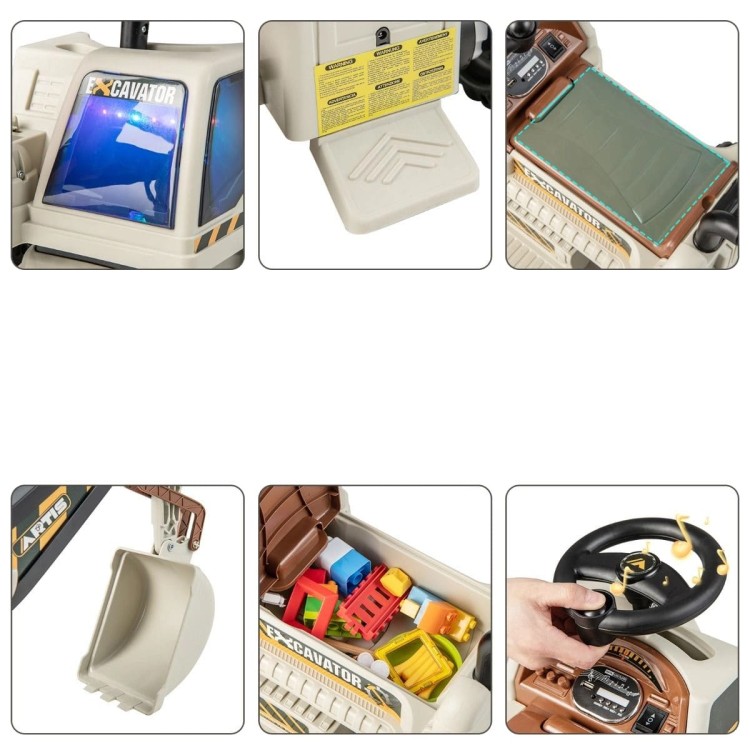 Elektryczna mini koparka dla dzieci szara