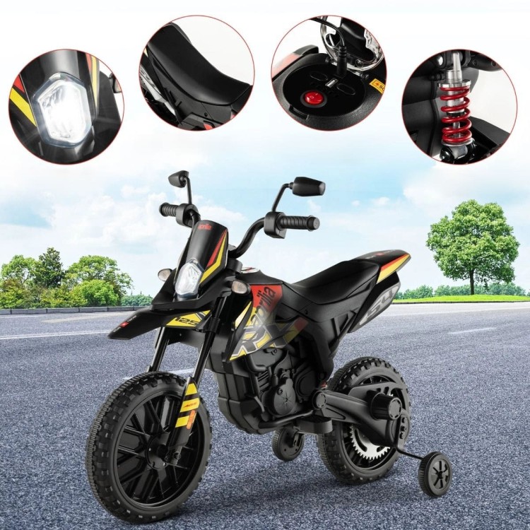 Elektryczny motocykl Aprilia dla dzieci czarny