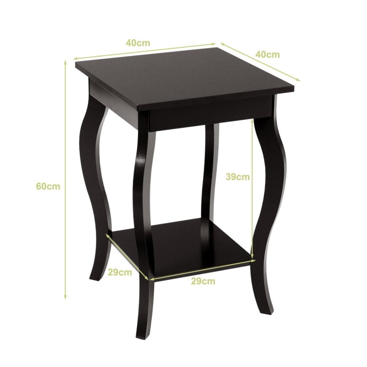 Zestaw 2 eleganckich drewnianych stolików bocznych ciemnobrązowych HW56557CF-2