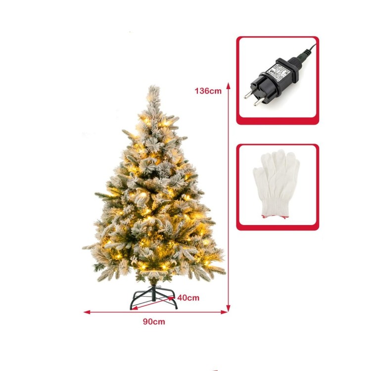 Sztuczna choinka 136 cm ze światełkami LED