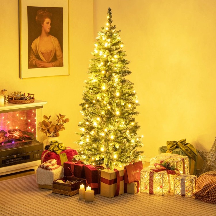 Wąska sztuczna choinka z lampkami LED 180cm