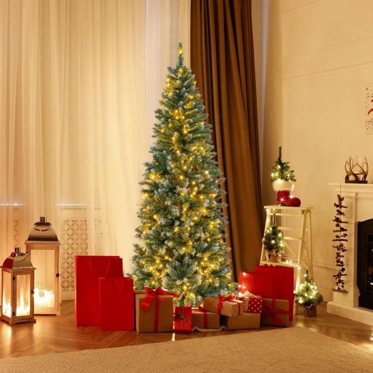 Wąska sztuczna choinka z lampkami LED 180cm