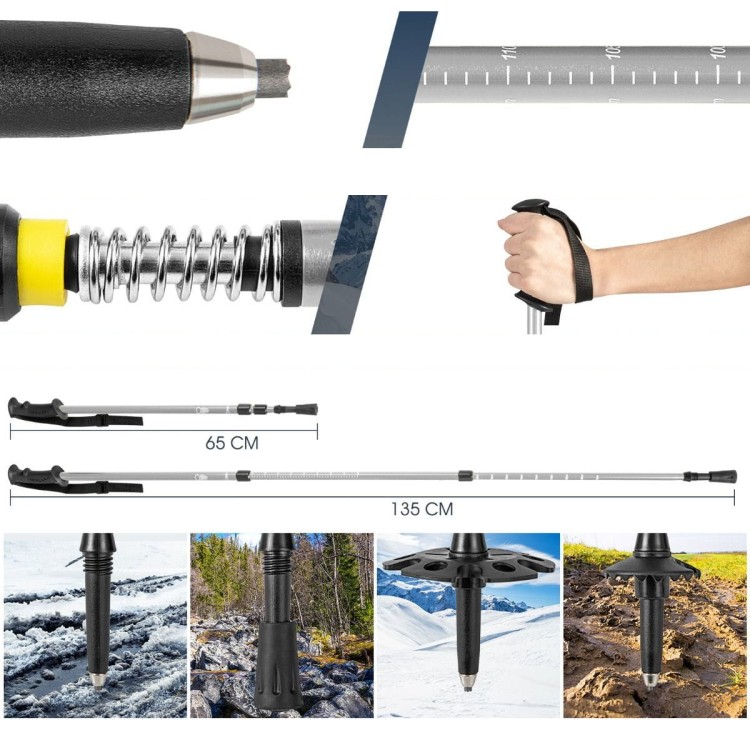 Rakiety śnieżne z rakami 4w1 30" 120kg srebrne