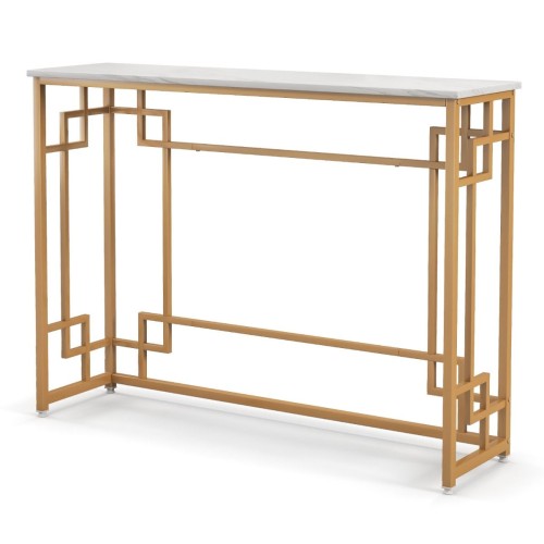 Konsola 110 cm z białym blatem imitującym marmur JV11203WH