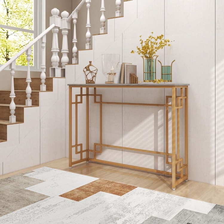 Konsola 110 cm z białym blatem imitującym marmur JV11203WH