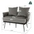 Nowoczesna sofa 2-osobowa Loveseat z poduszkami szara