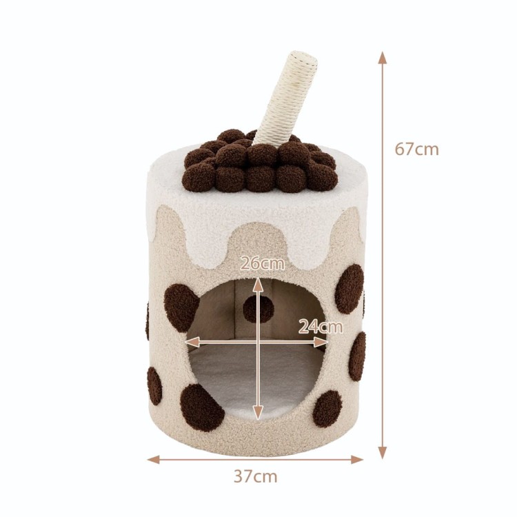 Drapak dla kota domek Bubble Tea brązowy