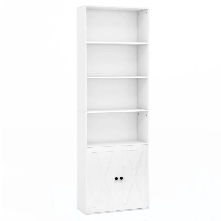 Regał z 4 otwartymi półkami i szafką 60 x 24 x 180cm