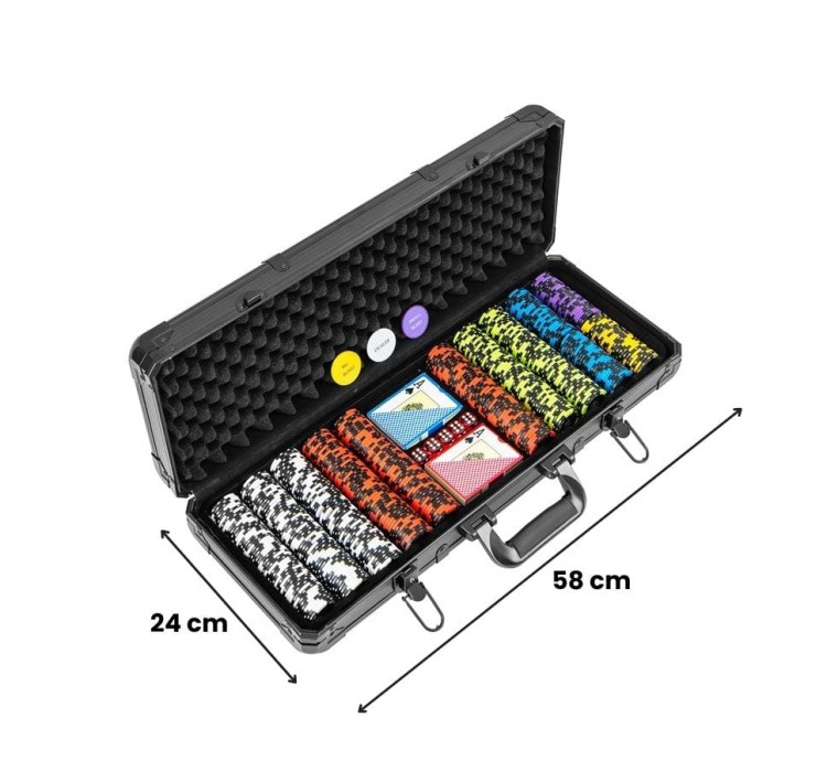 Zestaw do gry w pokera z 500 żetonami