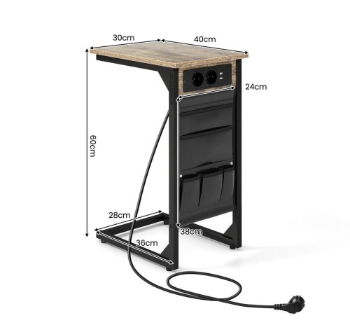 Zestaw 2 stolików bocznych w kształcie litery C