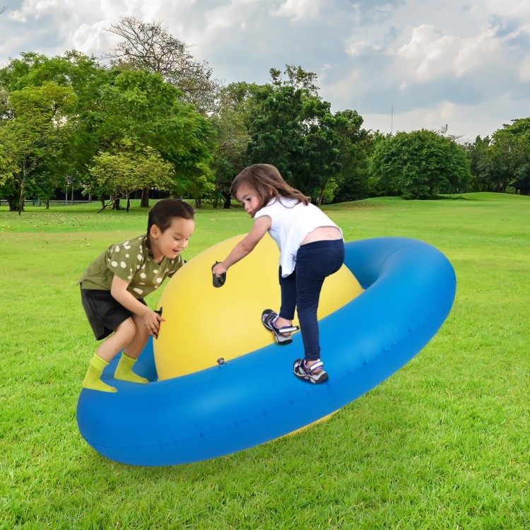 Dmuchany bujak dla dzieci 223 x 123 cm żółto niebieski