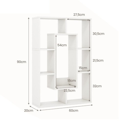 Regał 60 x 20 x 90cm biały