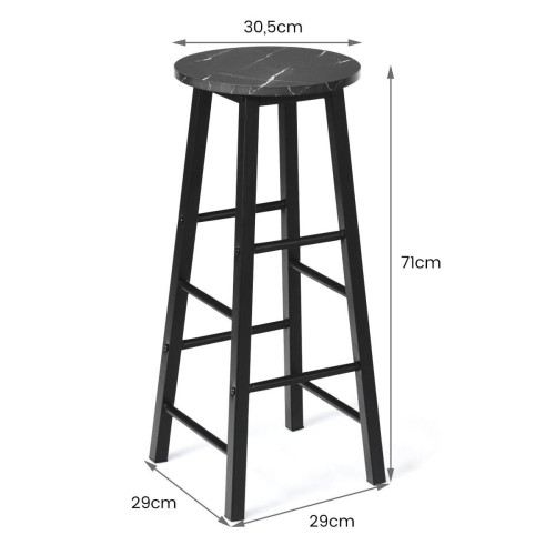 Zestaw 2szt. hokerów z siedziskiem imitującym marmur