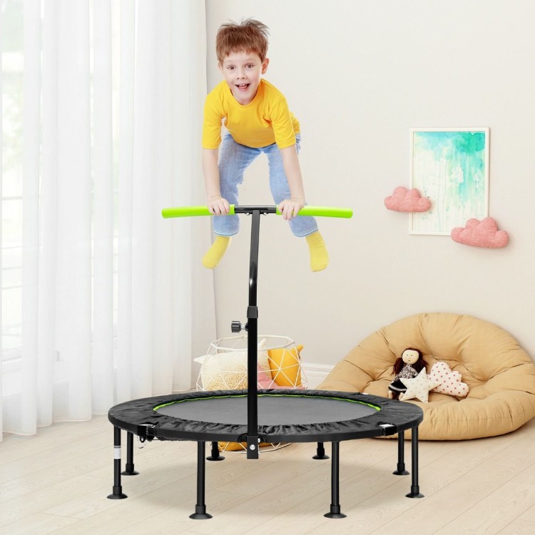 Składana mini trampolina z regulowaną poręczą