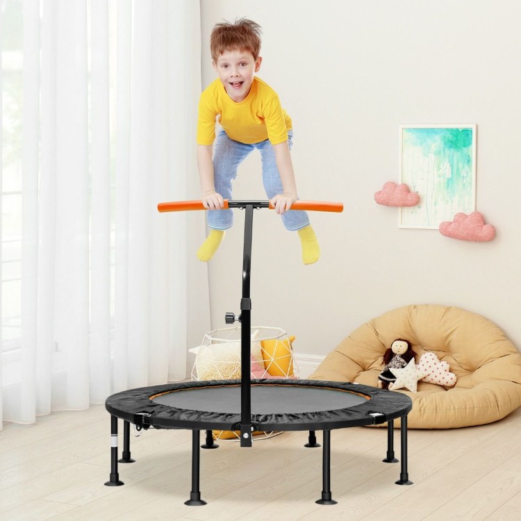 Składana mini trampolina z regulowaną poręczą