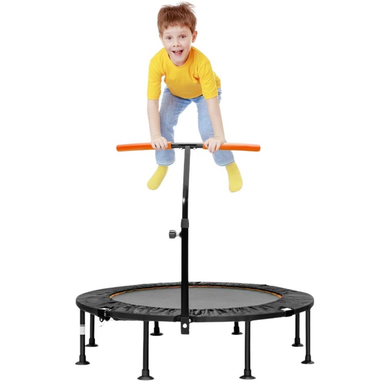 Składana mini trampolina z regulowaną poręczą