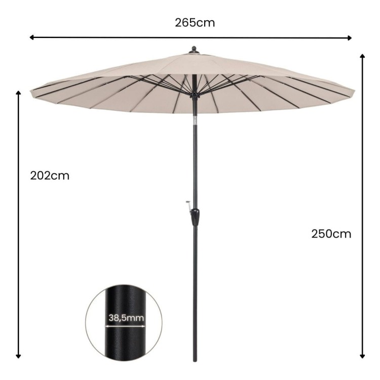 Parasol ogrodowy na balkon taras 265 cm