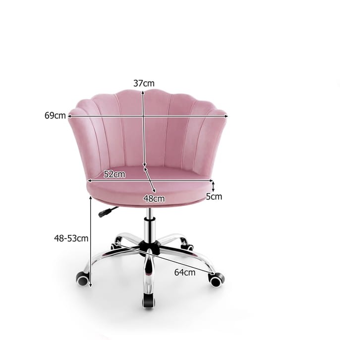 Biurowe krzesło obrotowe z ergonomicznym podparciem różowe