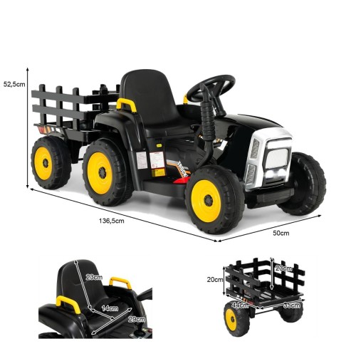 Traktor elektryczny z przyczepką dla dzieci