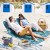 Zestaw leżak plażowy 2 szt maty plażowe ze stołem