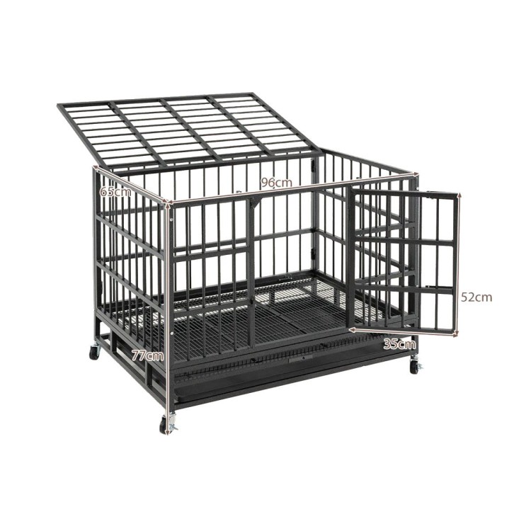 Składana metalowa klatka dla psa 96 x 65 x 77 cm