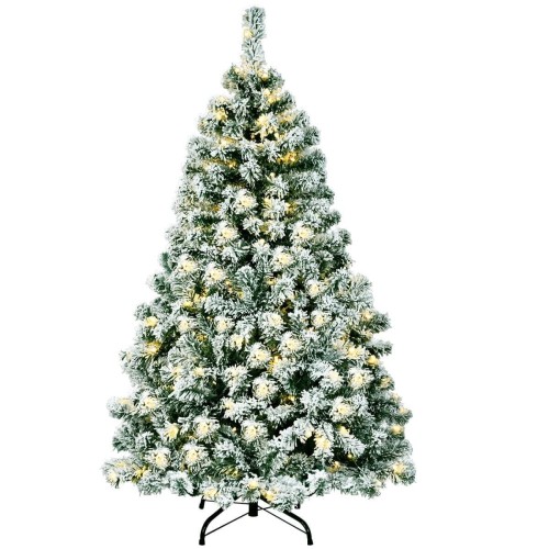 Sztuczna oszroniona choinka z lampkami LED 135 cm