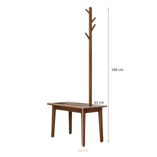 Wieszak na ubrania z ławką 76 x 43 x 168 cm
