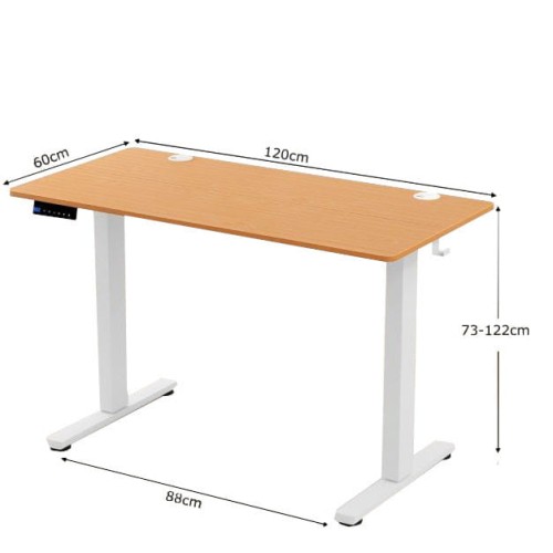 Biurko elektryczne z regulowaną wysokością beżowe 120 x 60 cm