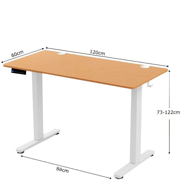 Biurko elektryczne z regulowaną wysokością beżowe 120 x 60 cm
